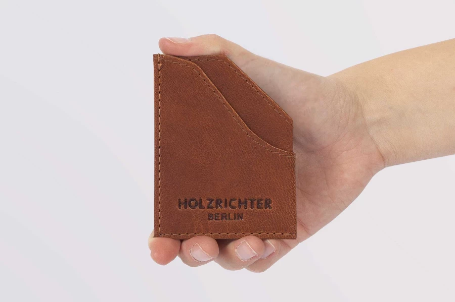 HOLZRICHTER Women's Leather Card Holder Case for 3-4 Cards - Slim RFID Blocking Wallet
