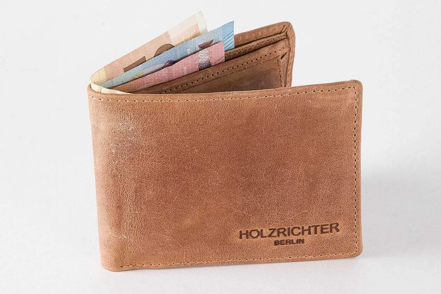 HOLZRICHTER Men's Premium Leather Wallet No.1-2 - Slim Bifold RFID Blocking Wallet for Men
